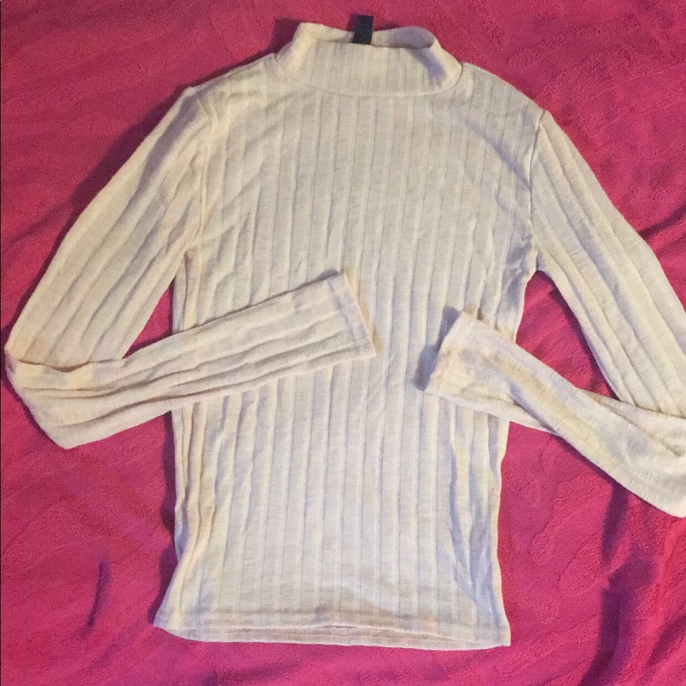 Pink long sleeve sweater.